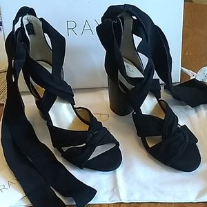 For Love and Lemons x RAYE tie up heeled sandels